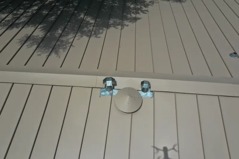Close-up of vent penetrations on a roof