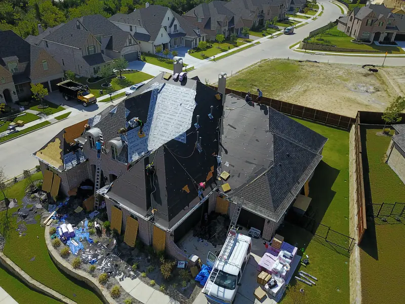 Prosper home during a roof replacement